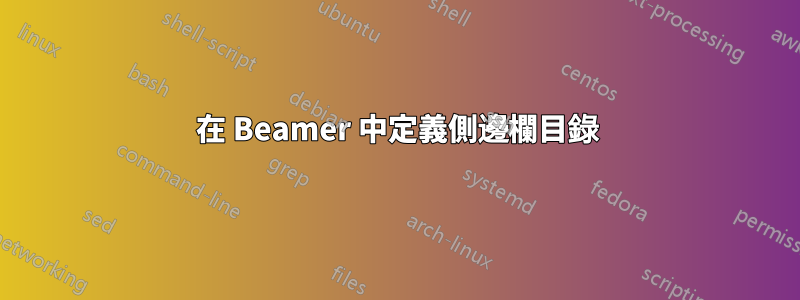 在 Beamer 中定義側邊欄目錄