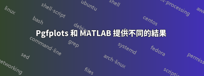 Pgfplots 和 MATLAB 提供不同的結果