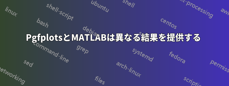 PgfplotsとMATLABは異なる結果を提供する