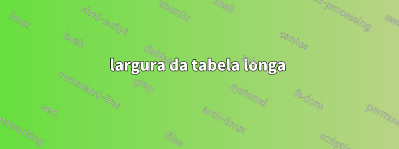 largura da tabela longa