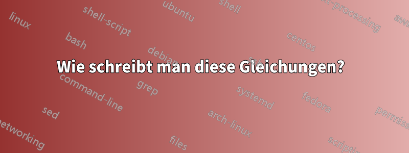 Wie schreibt man diese Gleichungen? 