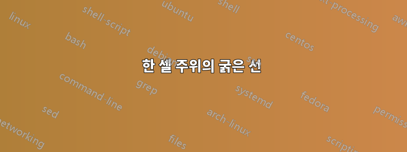 한 셀 주위의 굵은 선