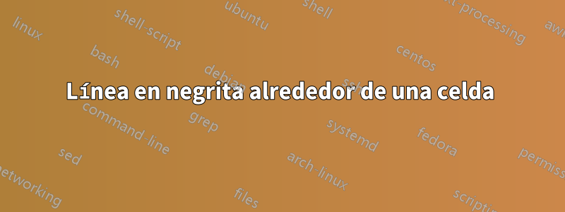 Línea en negrita alrededor de una celda