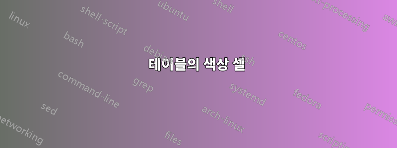 테이블의 색상 셀