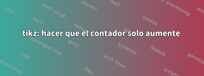 tikz: hacer que el contador solo aumente