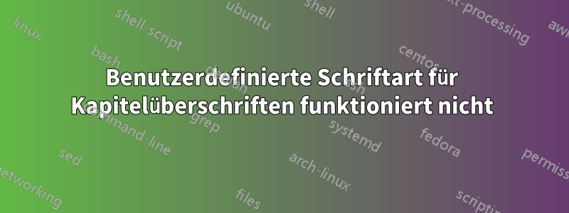 Benutzerdefinierte Schriftart für Kapitelüberschriften funktioniert nicht