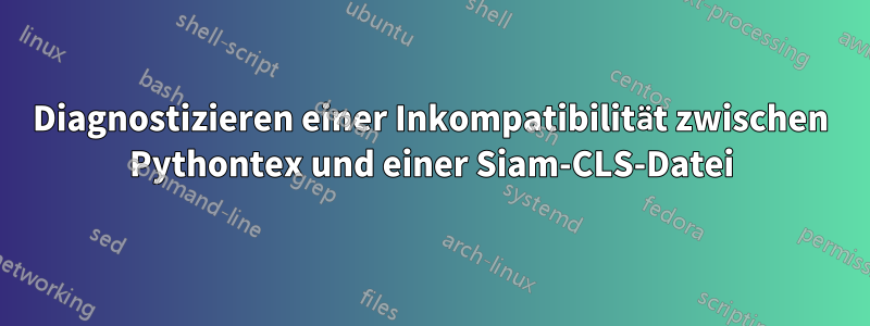 Diagnostizieren einer Inkompatibilität zwischen Pythontex und einer Siam-CLS-Datei