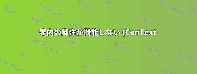 表内の脚注が機能しない (ConText)