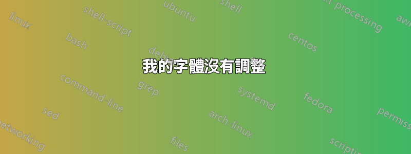 我的字體沒有調整