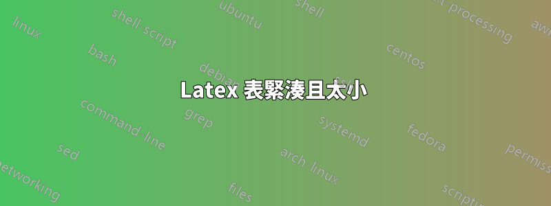 Latex 表緊湊且太小