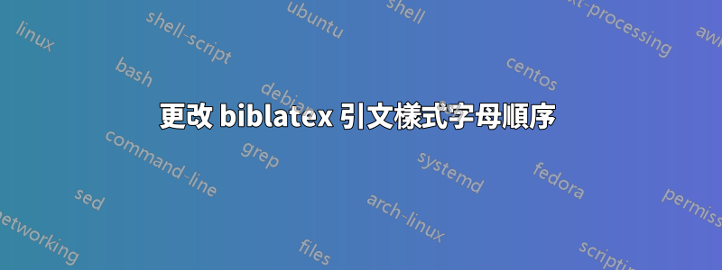 更改 biblatex 引文樣式字母順序