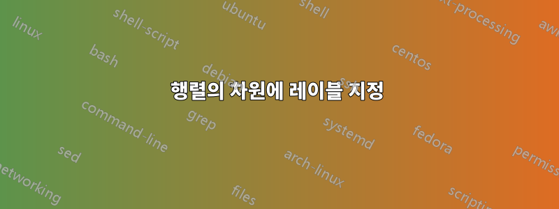 행렬의 차원에 레이블 지정