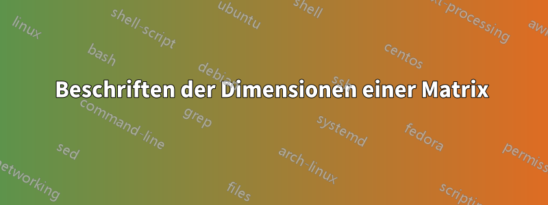 Beschriften der Dimensionen einer Matrix