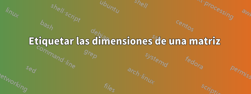 Etiquetar las dimensiones de una matriz