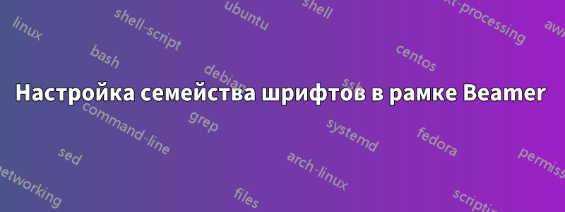 Настройка семейства шрифтов в рамке Beamer