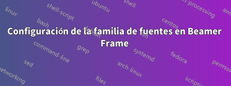 Configuración de la familia de fuentes en Beamer Frame