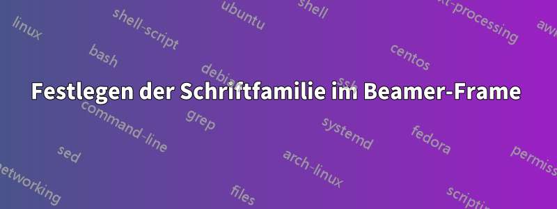 Festlegen der Schriftfamilie im Beamer-Frame