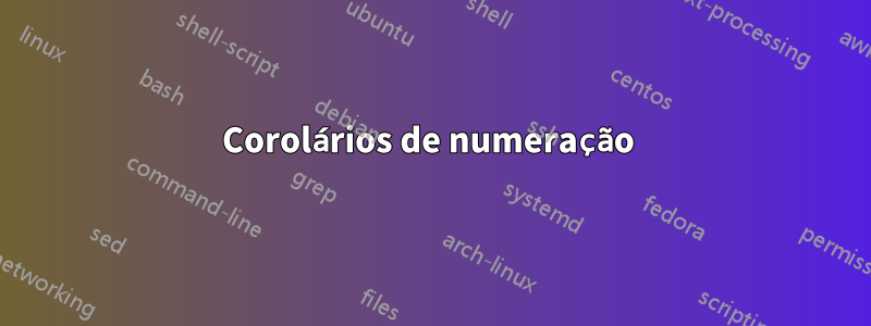 Corolários de numeração 