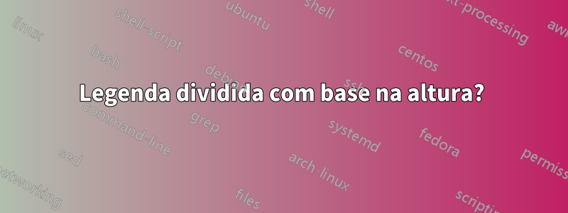 Legenda dividida com base na altura?