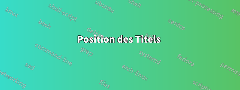Position des Titels