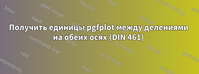 Получить единицы pgfplot между делениями на обеих осях (DIN 461)