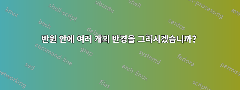 반원 안에 여러 개의 반경을 그리시겠습니까?