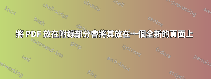 將 PDF 放在附錄部分會將其放在一個全新的頁面上