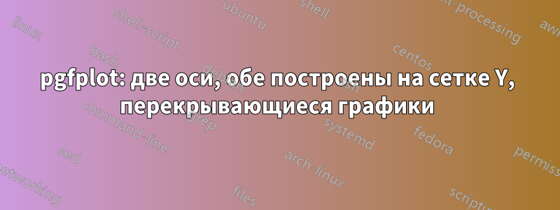 pgfplot: две оси, обе построены на сетке Y, перекрывающиеся графики