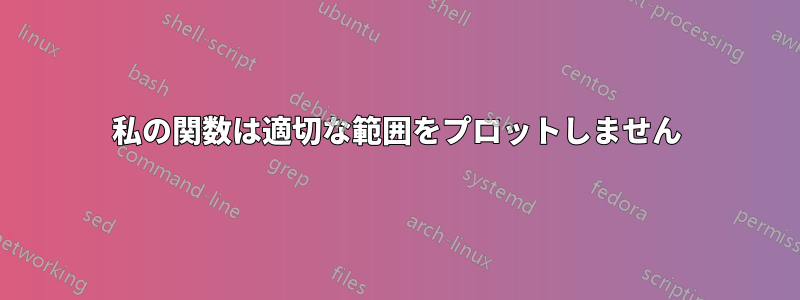 私の関数は適切な範囲をプロットしません
