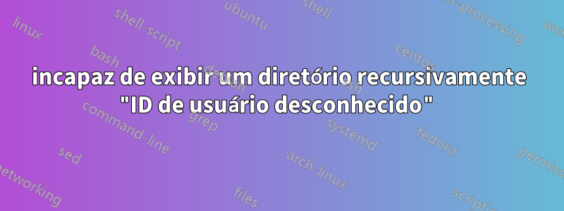 incapaz de exibir um diretório recursivamente "ID de usuário desconhecido"