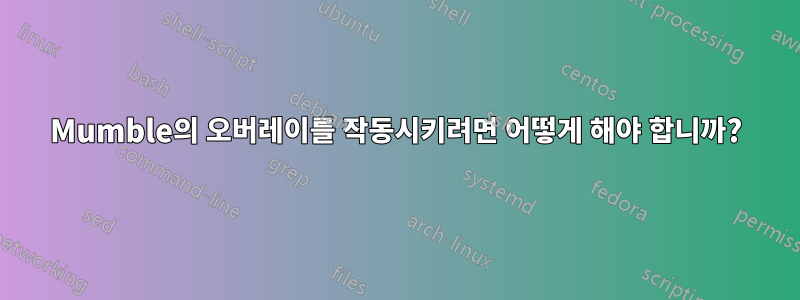 Mumble의 오버레이를 작동시키려면 어떻게 해야 합니까?