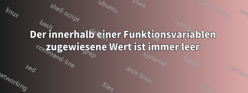 Der innerhalb einer Funktionsvariablen zugewiesene Wert ist immer leer