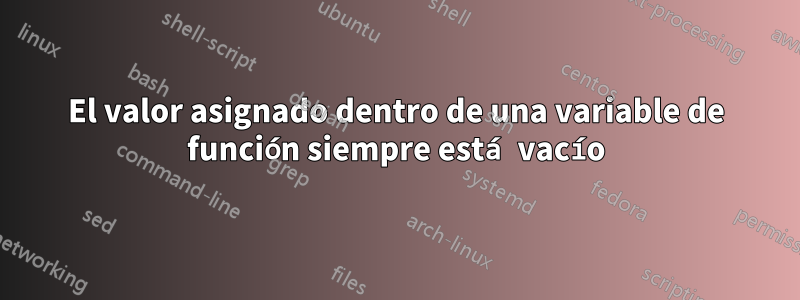 El valor asignado dentro de una variable de función siempre está vacío
