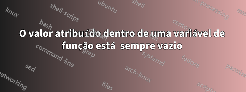 O valor atribuído dentro de uma variável de função está sempre vazio