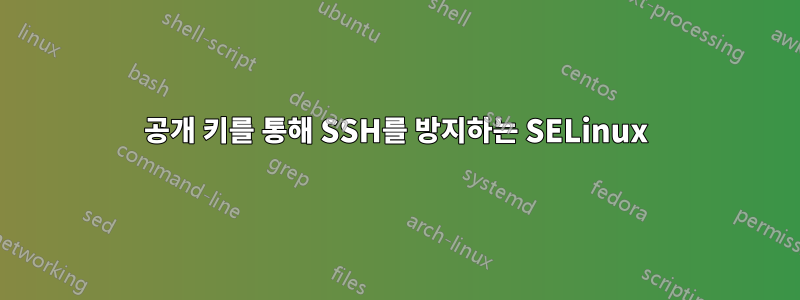 공개 키를 통해 SSH를 방지하는 SELinux