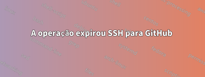 A operação expirou SSH para GitHub
