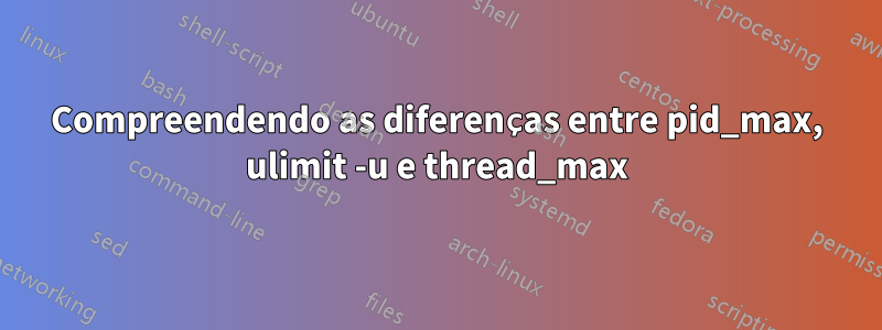 Compreendendo as diferenças entre pid_max, ulimit -u e thread_max