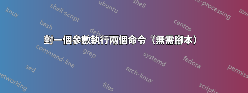 對一個參數執行兩個命令（無需腳本）
