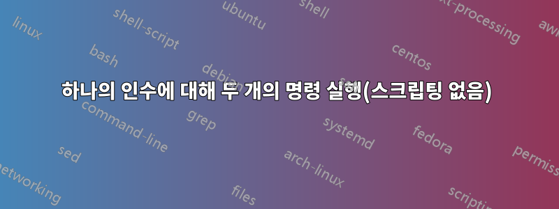 하나의 인수에 대해 두 개의 명령 실행(스크립팅 없음)
