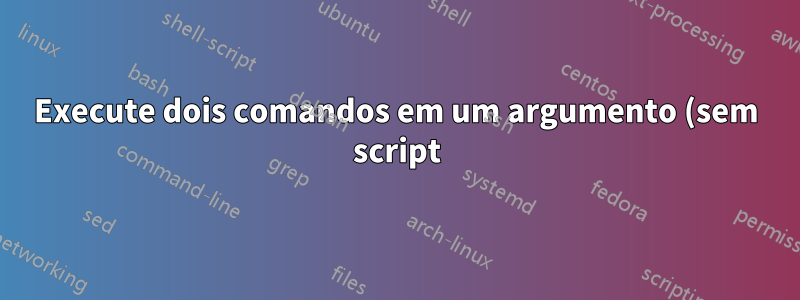 Execute dois comandos em um argumento (sem script)