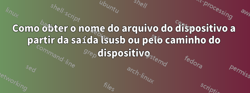 Como obter o nome do arquivo do dispositivo a partir da saída lsusb ou pelo caminho do dispositivo