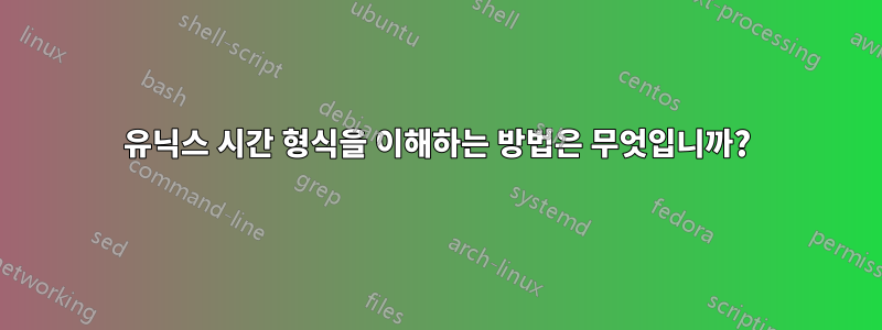 유닉스 시간 형식을 이해하는 방법은 무엇입니까?
