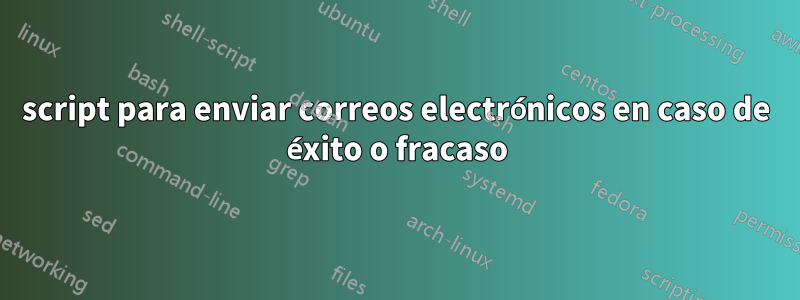 script para enviar correos electrónicos en caso de éxito o fracaso