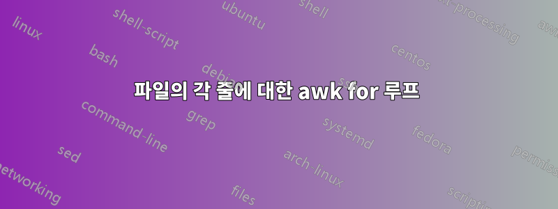 파일의 각 줄에 대한 awk for 루프