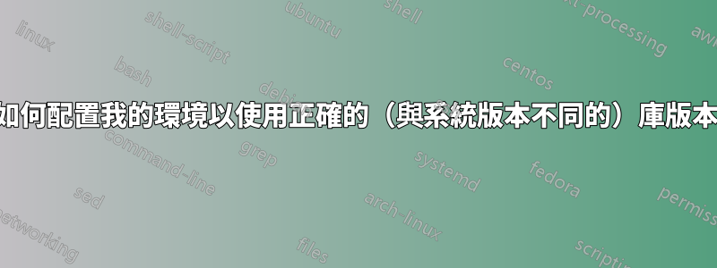 如何配置我的環境以使用正確的（與系統版本不同的）庫版本