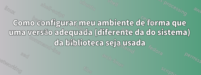 Como configurar meu ambiente de forma que uma versão adequada (diferente da do sistema) da biblioteca seja usada