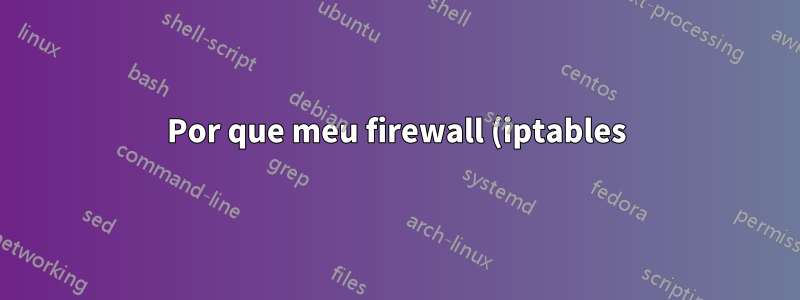 Por que meu firewall (iptables) interfere na minha bridge (brctl)?