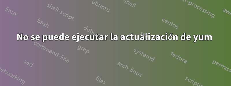 No se puede ejecutar la actualización de yum