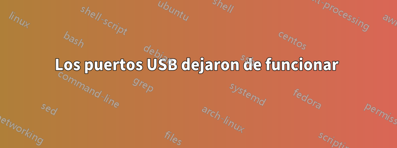 Los puertos USB dejaron de funcionar