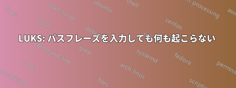 LUKS: パスフレーズを入力しても何も起こらない